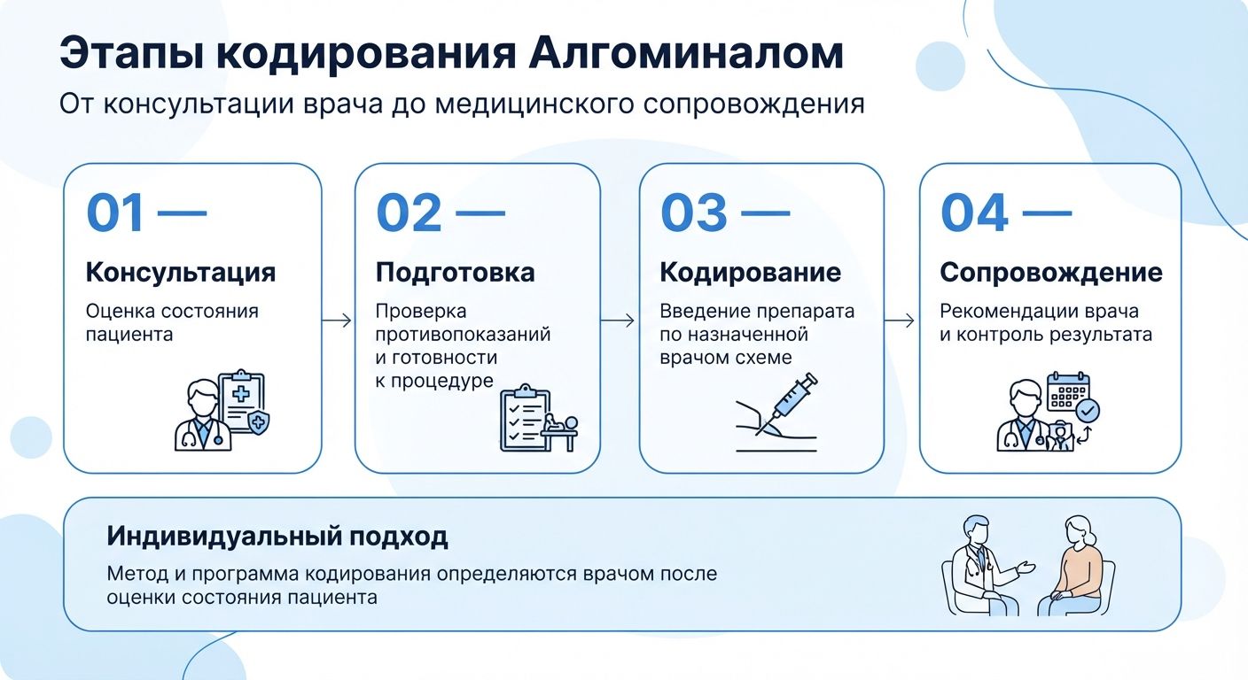 Кодирование препаратом «Алгоминал» в Старой Руссе инфографика